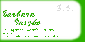 barbara vaszko business card